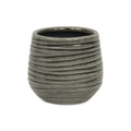 Medium Fairloam Round Curved Wave Lined Pattern Ceramic Pot - Gray